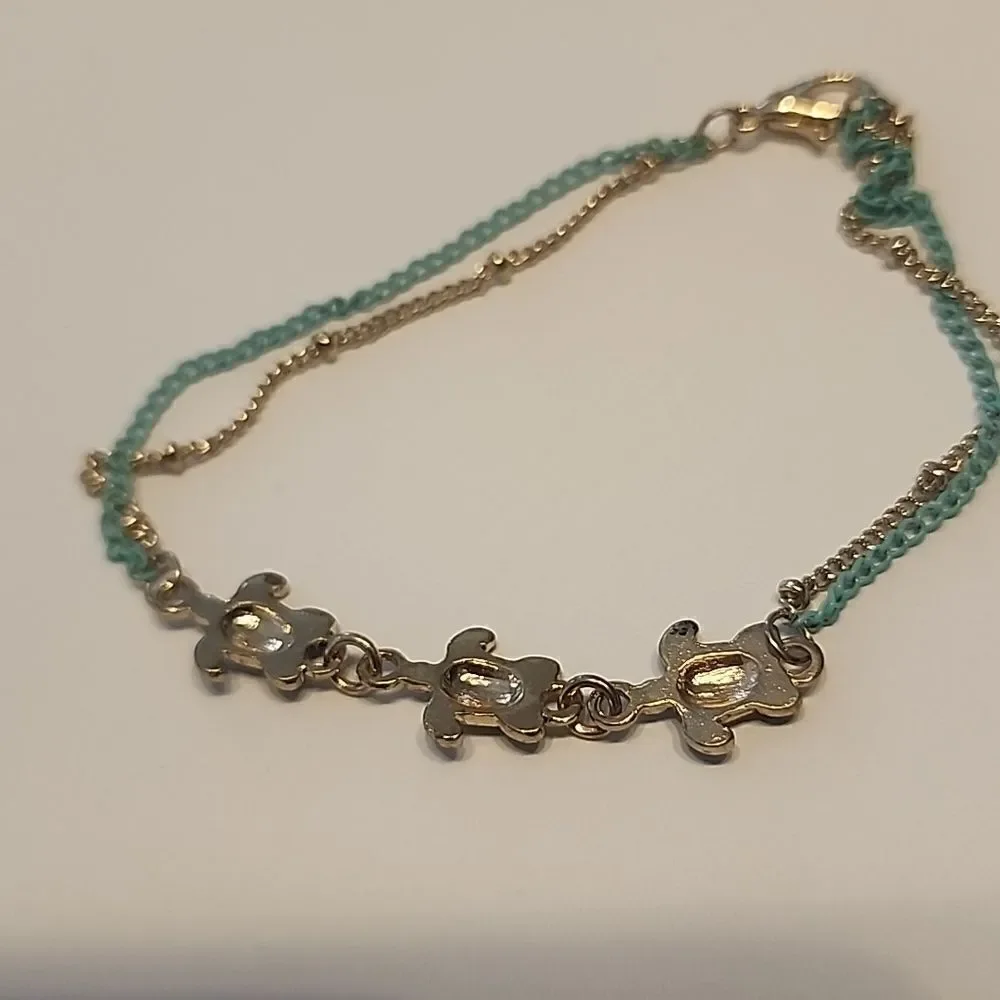 Sea Turtle Chain Bracelet 7 3/4